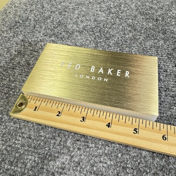 Ted Baker London Store Display Plaque Sign Brushed Metallic Gold Retail - Picture 4 of 5
